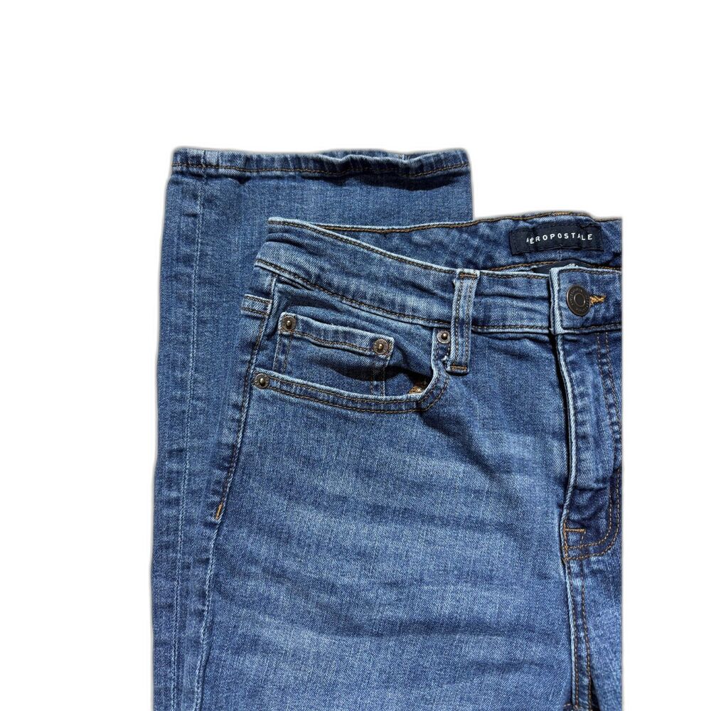 Aeropostale Mid Rise Bootcut Jeans Size 10R Medium Wash Blue Denim Stretch 10 - Picture 7 of 15